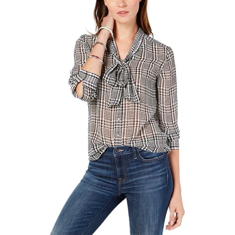 tommy hilfiger tie neck blouse.